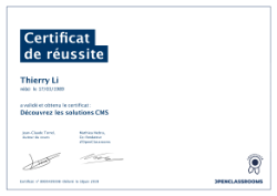Certificat Openclassrooms Les solutions CMS