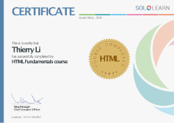 Certificat SoloLearn HTML Fundamentals course
